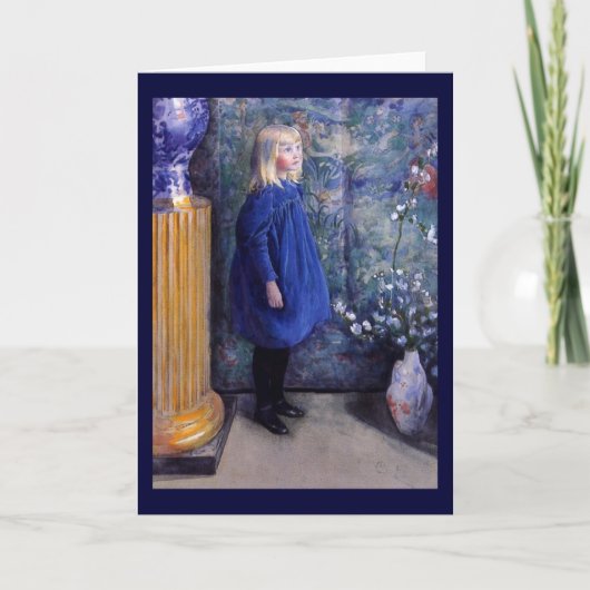 Una in Blauwe Kleding Kaart (Voorkant)