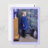 Una in Blue Dress Briefkaart (Voorkant / Achterkant)