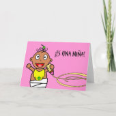 Una Niña van S! Gelukwensen op het Spaanse Meisje Kaart (Voorkant)