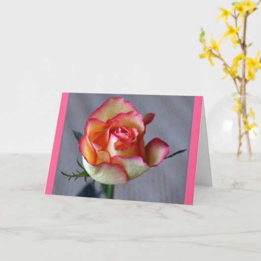 "Una Rosa " Kaart (Gele Bloem)