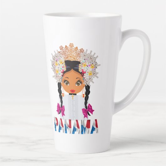 Una taza muy panameña latte mok (Rechts)