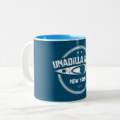 Unadilla, New York Kayak Tweekleurige Koffiemok (Voorkant links)