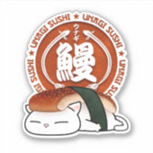 Unagi Eel Sushi Cat Sticker (Voorkant)
