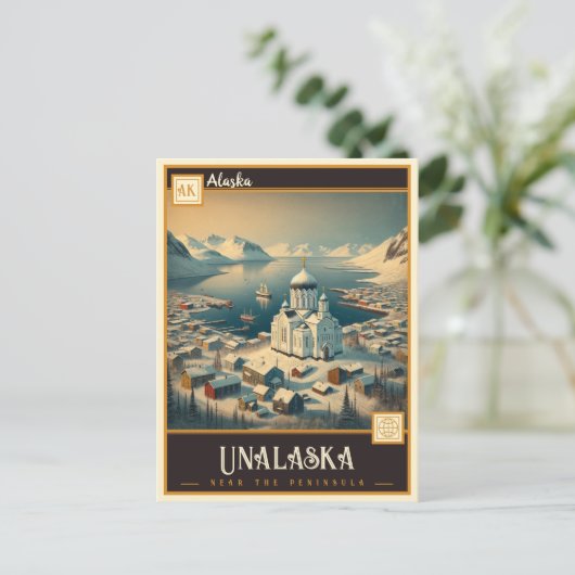 Unalaska, Alaska |  BRIEFKAART (Staand voorkant)