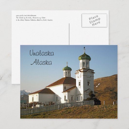 Unalaska Russische kerk Briefkaart (Voorkant / Achterkant)