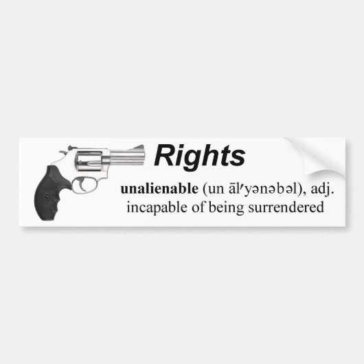 Unaliable Rights bumper sticker (Voorkant)