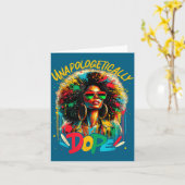 Unalogetically Afro Black Woman Black History Mela Kaart (Gele Bloem)