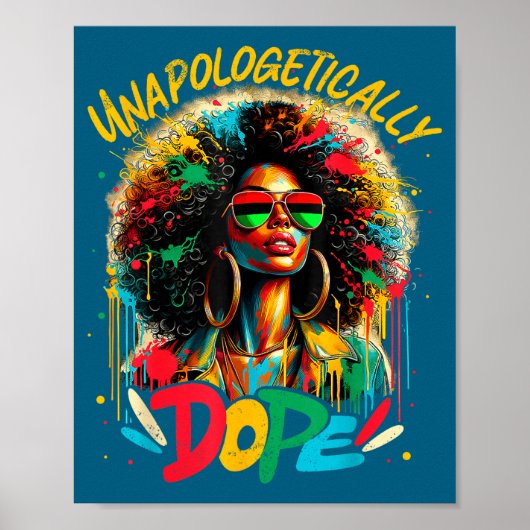 Unalogetically Afro Black Woman Black History Mela Poster (Voorkant)