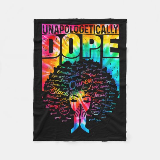 Unalogetically Black Pride Melanin African Tie Dye Fleece Deken (Voorkant)