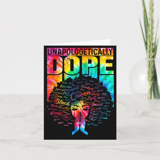 Unalogetically Black Pride Melanin African Tie Dye Kaart (Voorkant)