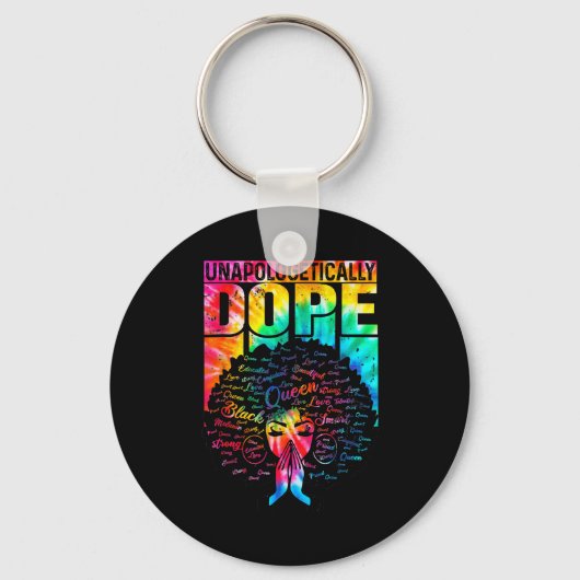 Unalogetically Black Pride Melanin African Tie Dye Sleutelhanger (Voorkant)