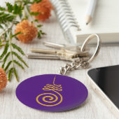 Unalome boeddhistische symbolen sleutelhanger (Zijkant)