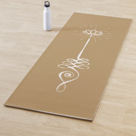 Unalome Effen Achtergrond - Beige + Sneeuw Yoga Ma Yogamat