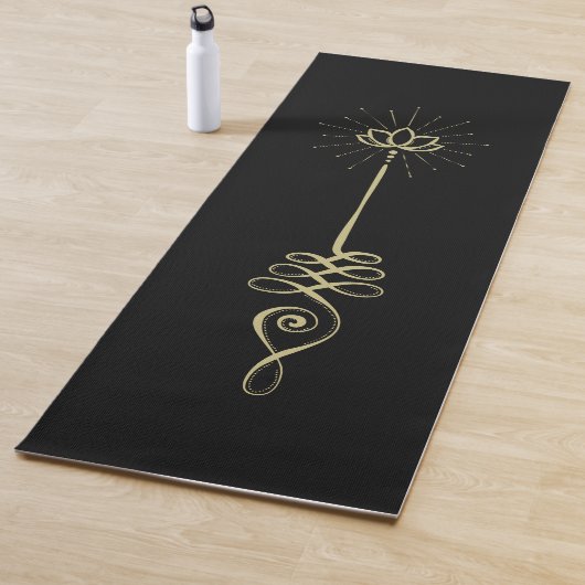 Unalome effen achtergrond - Goud + Coal Yoga Mat (In situ)