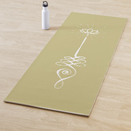 Unalome Effen Achtergrond - Goud + Sneeuw Yoga Mat
