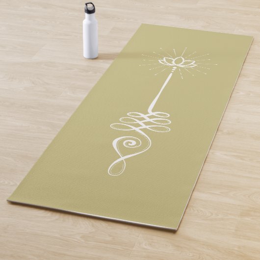 Unalome Effen Achtergrond - Goud + Sneeuw Yoga Mat (In situ)