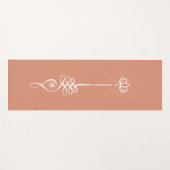 Unalome effen achtergrond - koraal + sneeuw yoga m yogamat (Voorkant (horizontaal))