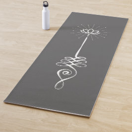 Unalome Effen Achtergrond - Leisteen + Sneeuw Yoga Yogamat