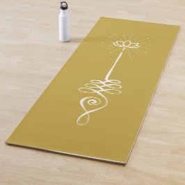 Unalome Effen Achtergrond - Saffraan + Sneeuw Yoga Yogamat