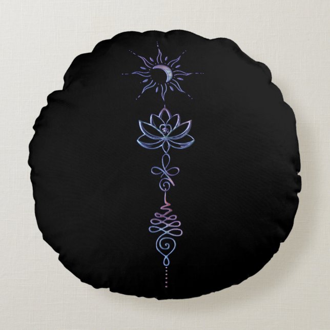 Unalome Group 1  Rond Kussen (Voorkant)