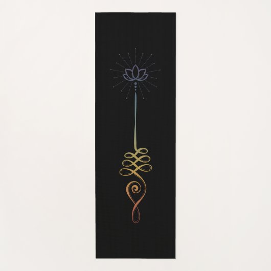 Unalome Plain - Rainbow Sunset + Coal Yoga Mat (Voorkant)