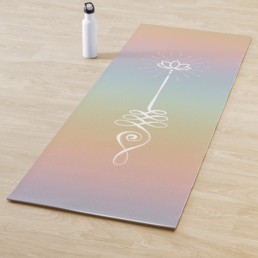 Unalome Plain - Regenboog Sorbet + Sneeuw Yoga Mat (In situ)