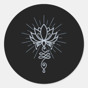 Unalome Symbool Lotus Bloem Fitness Ronde Sticker