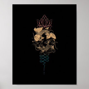 Unalome Zodiac Symbool Fish Pisces Poster