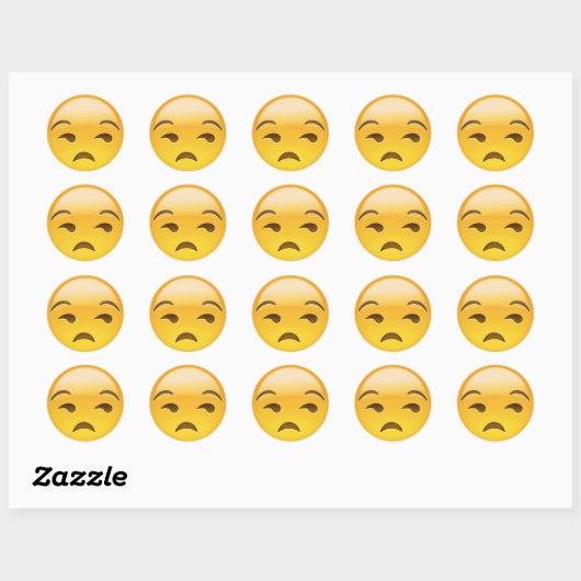 Unamused Face Emoji Ronde Sticker (Vel)