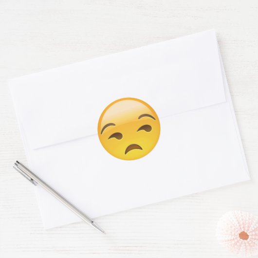 Unamused Face Emoji Ronde Sticker (Envelop)