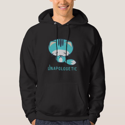 "Unapologetic Cat Hoodie - Bold Graphic Design" (Voorkant)