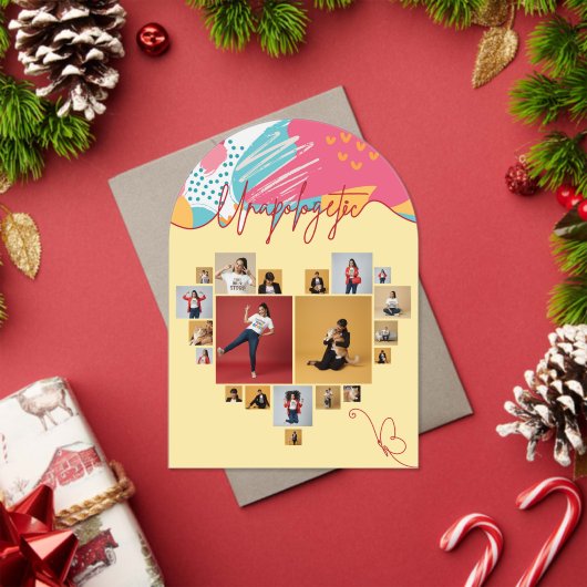 Unapologetic Personalized Feminine Photo Collage Acryl Uitnodigingen (Insity (Feestdagen))