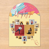 Unapologetic Personalized Feminine Photo Collage Acryl Uitnodigingen (Voorkant)