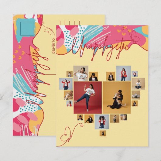 Unapologetic Personalized Feminine Photo Collage Briefkaart (Voorkant / Achterkant)