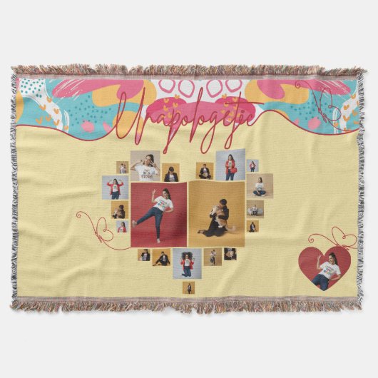 Unapologetic Personalized Feminine Photo Collage Deken (Voorkant)