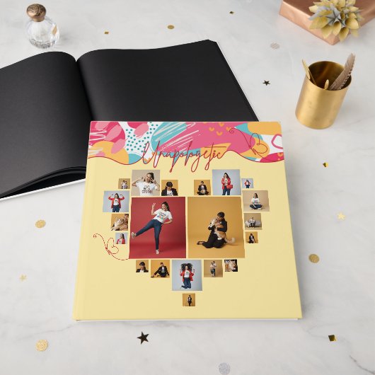 Unapologetic Personalized Feminine Photo Collage Gastenboek (Voorkant open)
