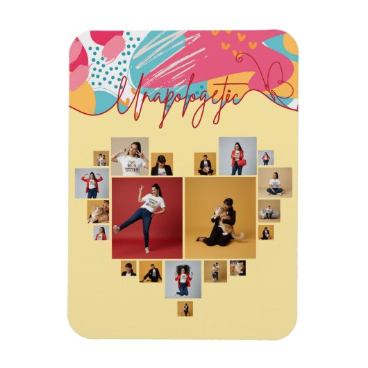 Unapologetic Personalized Feminine Photo Collage Magneet (Verticaal)