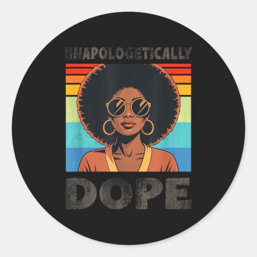 Unapologetically Afro Woman Retro Pride  Ronde Sticker (Voorkant)