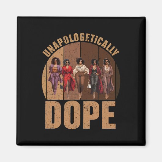 Unapologetically Black Drug Pride Afro Black Histo Magneet (Voorkant)