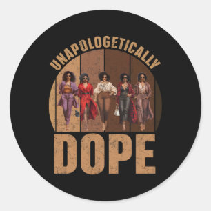 Unapologetically Black Drug Pride Afro Black Histo Ronde Sticker