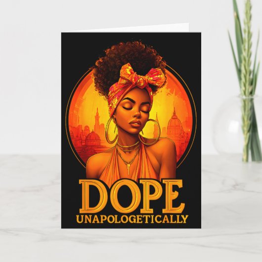 Unapologetically Black History Afro Melanin Girl W Kaart (Voorkant)