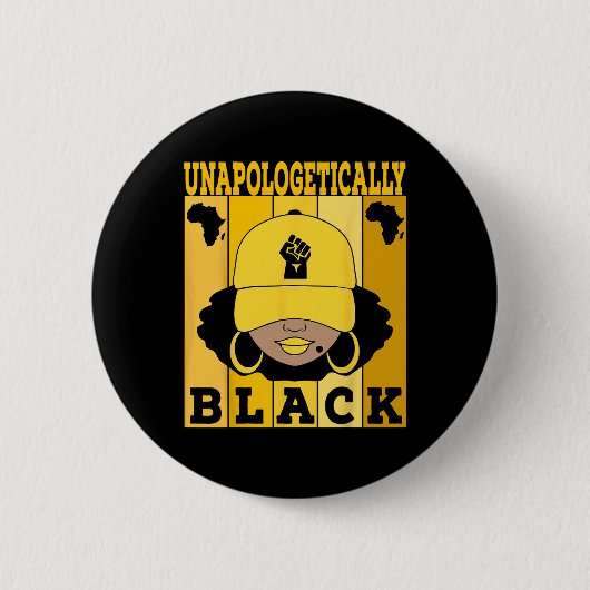 Unapologetically Black Juneteenth Afro-Amerikaanse Ronde Button 5,7 Cm (Voorkant)