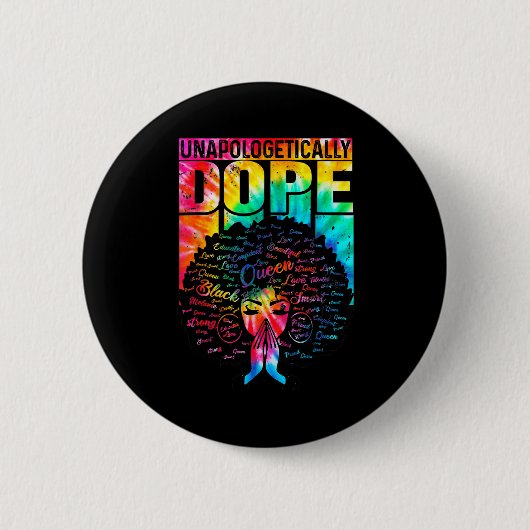 Unapologetically Black Pride Melanin African Tie D Ronde Button 5,7 Cm (Voorkant)