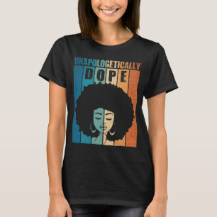 Unapologetically Dope Afro Vrouw Retro Stripe T-shirt