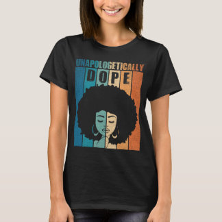 Unapologetically Dope Afro Vrouw Retro Stripe T-shirt