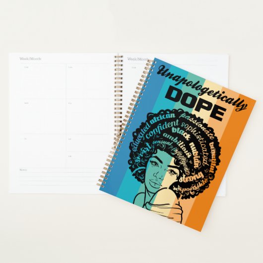Unapologetically Dope Zwarte Koningin Afrikaanse V Planner (Display)