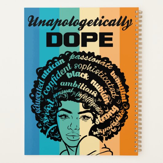Unapologetically Dope Zwarte Koningin Afrikaanse V Planner (Achterkant)