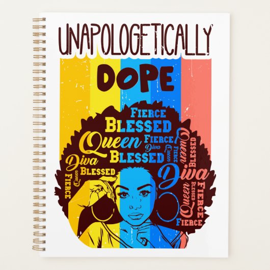 Unapologetically Dope Zwarte Koningin Afrikaanse V Planner (Voorkant)