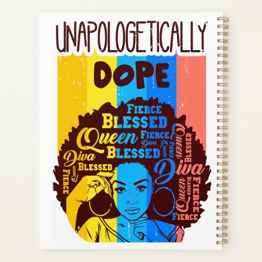 Unapologetically Dope Zwarte Koningin Afrikaanse V Planner (Achterkant)