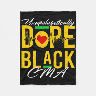 Unapologetically Drug Black CMA Nurse Medical Afri Fleece Deken